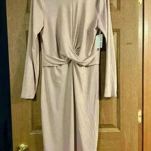 Nine West Midi Dress Cream size Large NWT